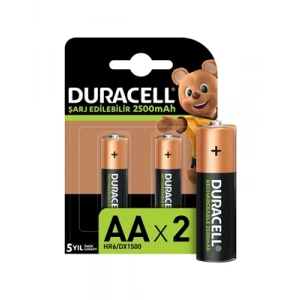 3E Grup - Duracell Aa 1.2v 2500 Mah Şarjlı Pil 2li