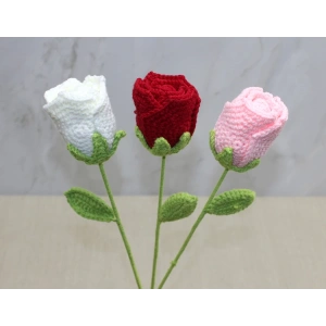 El Örgüsü Tekli Gül Gonca