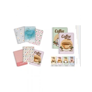 3E Grup - Elma Caffee 17x24 Sert Kapak Spiralli Defter Çizgili 120 Yp Mbh01-ygw