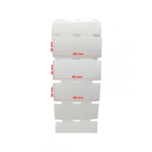 3E Grup - Ermet 38x80 Çentikli Delikli Karton Raf Etiketi 500 Lü(yatay)