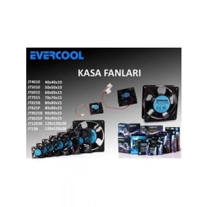 3E Grup - Evercool Jt825b 80x80x25 Mm Kasa Fanı
