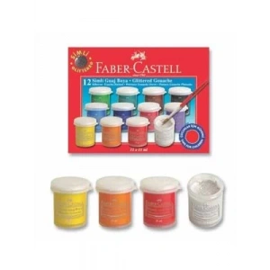 3E Grup - Faber Castell 12 Renk Simli Guaj Boya 160404