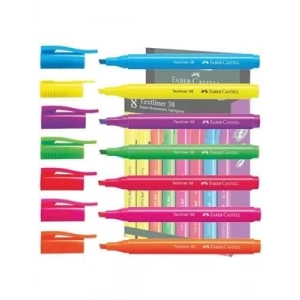 3E Grup - Faber Castell 38 Fosforlu Kalem 8 Renk Neon 157778