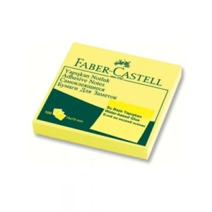 3E Grup - Faber Castell 75x75 Mm Yapışkanlı Not Kağıdı Pastel Sarı 5089565401