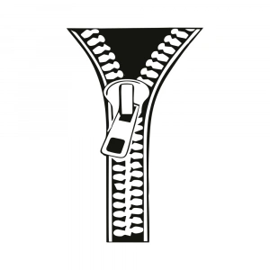 Fermuar Oto Sticker Siyah 12x20cm