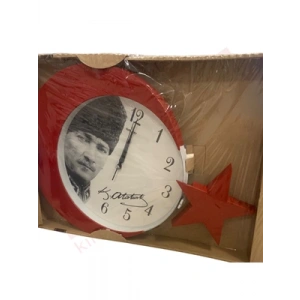 3E Grup - Galaxy Duvar Saati Ay Yıldızlı Atatürk Baskılı 134-2