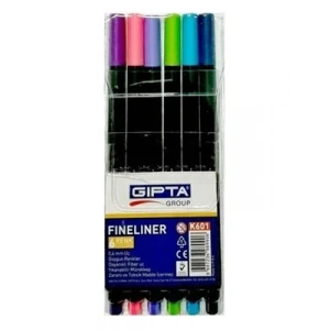 3E Grup - Gıpta 0.4 Mm Fınelıner Kalem 6 Renk K601