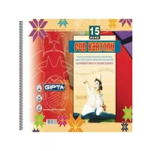 3E Grup - Gıpta 25x35 Cm Fon Kartonlu Resim Defteri 15 Renk 1576