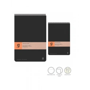 3E Grup - Gıpta Black Block A4 Pp Kapak Spiralli Bloknot Kareli 80 Yp 6963