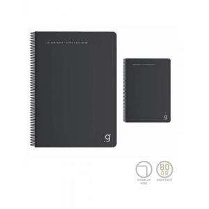 3E Grup - Gıpta Black Note A4 Pp Kapak Spiralli Defter Kareli 80 Yp 6946