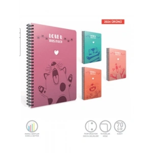 3E Grup - Gıpta Love U A4 Pp Kapak Spiralli Defter Kareli 80 Yp 7221