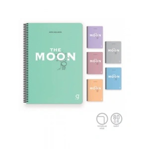 3E Grup - Gıpta Moon 17x24 Pp Kapak Spiralli Defter Çizgili 80 Yp 6959