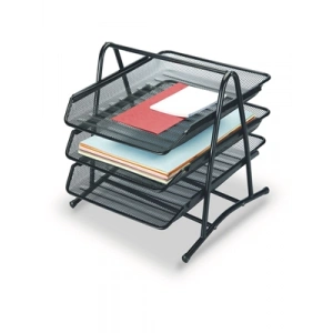 3E Grup - Gıpta Perforeli Hareketli Evrak Rafı 3lü Metal F0001 Siyah