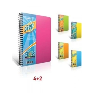 3E Grup - Gıpta Step 17x24 Cm Pp Kapak Spiralli Defter 4+2 Bölmeli 150 Yp 1272