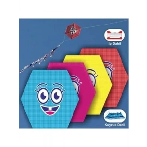 3E Grup - Gülen 73x73 Cm Naylon Altıgen Uçurtma Ghn-002