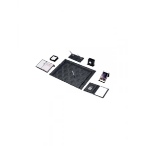 3E Grup - Gülpaş 10 Parça Suni Deri Örgü Sümen Takımı Siyah 237