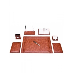 3E Grup - Gülpaş 11 Parça Suni Deri Rustik Sümen Takımı Kahverengi 294