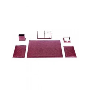 3E Grup - Gülpaş 6 Parça Suni Deri Klasik Sümen Takımı Bordo 287