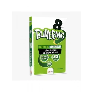 3E Grup - Günay Yay.- 8.sınıf Bumerang Din Kültürü ve Ahlak Bilgisi Haftalık Denemeler 2324