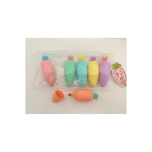 Havuç Tasarımlı Fosforlu Kalem Seti