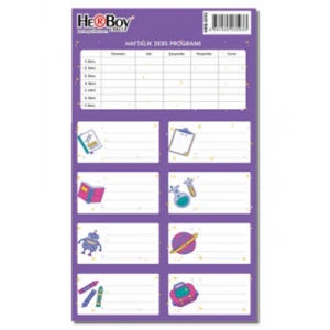 3E Grup - Herboy Okul Etiketi Ders Programlı 3lü Hrb-3593