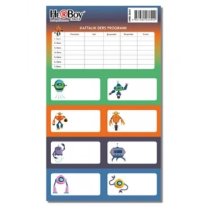3E Grup - Herboy Okul Etiketi Ders Programlı 3lü Hrb-3644