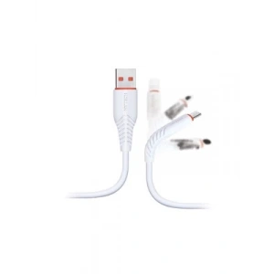 3E Grup - Hytech Hy-x235 1.2mt 3a Micro Usb Kablo Beyaz