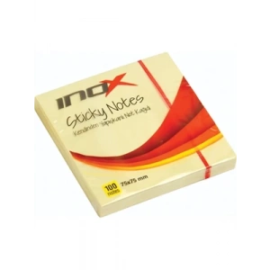 3E Grup - İnox 75x75 Yapışkanlı Not Kağıdı Şeffaf Sarı 50 Yp 09643