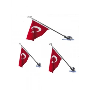 3E Grup - Kale 120 Cm Krom Bayrak Direği Duvara Monte ( 70x105 Bayrak İçin)