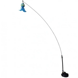 Karamel Pet Vantuzlu Tüylü Toplu Olta Kedi Oyuncağı 50 cm