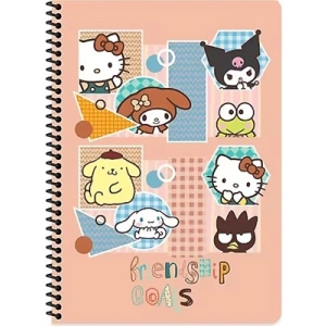 3E Grup - Keskin Color Hello Kitty And Friends A7 Spir. Karton Kapak Bloknot Çizgili 42 Yp 140100-13