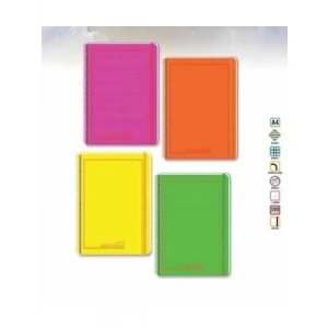 3E Grup - Keskin Color Neon Bts A4 Pp Kapak Spiralli Lastikli Defter Çizgili 100 Yp 320041-99