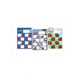 3E Grup - Keskin Color Spıderman Okul Etiketi Ders Programlı 3 Lü 200130-06