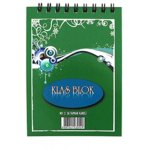 3E Grup - Klas 10.5x7.5 Cm Karton Kapak Spiralli Not Defteri Kareli 36yp No:1