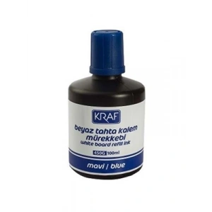 3E Grup - Kraf 450g 100 Ml Beyaz Tahta Kalemi Mürekkebi Mavi