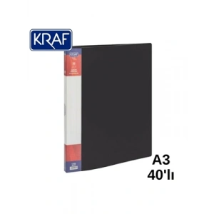 3E Grup - Kraf A3 Sunum Dosyası 40 Lı 1140a3 Siyah