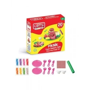 3E Grup - Lets 20 Parça Oyun Hamuru Piknik Seti L8595