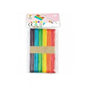 3E Grup - Lino 15 Cm Renkli Ahşap Çubuklar 50 Li Rbz-031