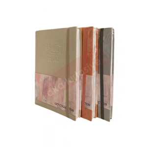 3E Grup - Lizy 14x20 Suni Deri Soft Model Klişeli Lastikli Defter Çizgili 168 Yp Sft180ç
