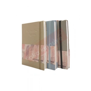 3E Grup - Lizy 14x20 Suni Deri Soft Model Klişeli Lastikli Defter Düz 168 Yp Sft180d