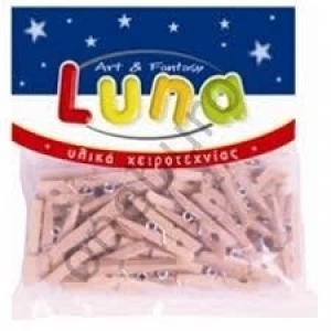 3E Grup - Luna 25 Mm Ahşap Mandal Naturel 45 Li 601649