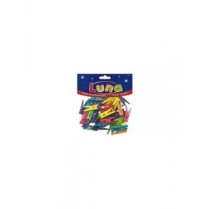 3E Grup - Luna 25 Mm Ahşap Mandal Renkli 45 Li 601650