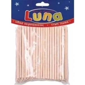 3E Grup - Luna 4x100 Mm Ahşap Yuvarlak Çubuk 100lü 601651