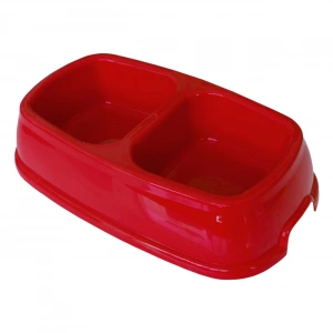 3E Grup - Markapet İkili Plastik Mama ve Su Kabı 500 + 500 ml Kırmızı