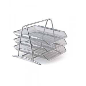 3E Grup - Mas Perfore 3 Lü Evrak Rafı Seti Gümüş 523