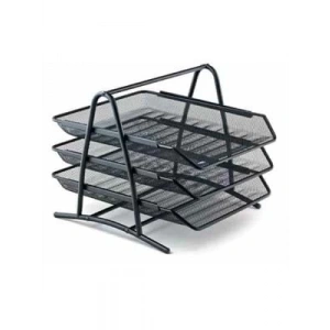 3E Grup - Mas Perfore 3 Lü Evrak Rafı Seti Siyah