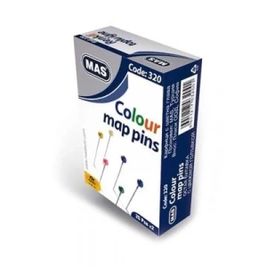 3E Grup - Mas Renkli Başlı Toplu İğne Nikelli 32 Mm