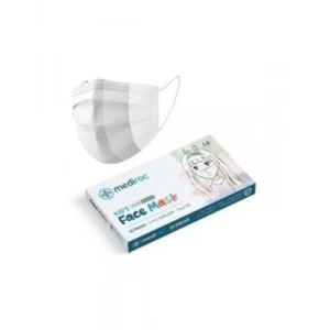 3E Grup - Mediroc Kids 3 Katlı Telli Çocuk Maskesi 10lu Beyaz