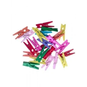 3E Grup - Mikro 25 Mm Ahşap Mandal Renkli 24 Lü Rm-24