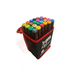 3E Grup - Mikro Art Çift Uçlu Marker Kalem Çantalı 24 Renk Zw-8001-24s